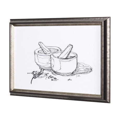 Herb Sketch I,II by Mercana Studio a Hand Embellished Textured Framed Art Print by Mercana at Eve Furniture