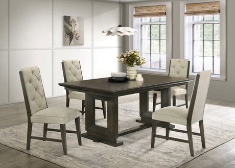 Herbert Espresso and Beige Dining Side Chair, Set of 2 by Crown Mark at Eve Furniture