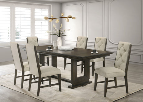 Herbert Espresso and Beige Extendable Dining Set by Crown Mark at Eve Furniture