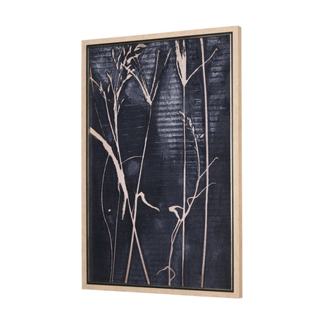 Herbes Hautes Indigo I by Mercana Studio a Hand Embellished Textured Framed Art Print by Mercana at Eve Furniture