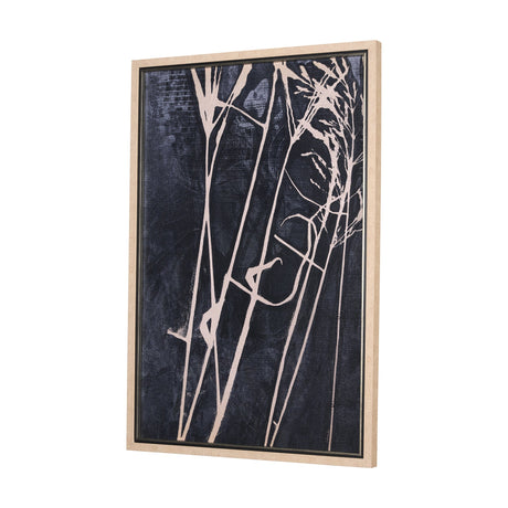 Herbes Hautes Indigo II by Mercana Studio a Hand Embellished Textured Framed Art Print by Mercana at Eve Furniture
