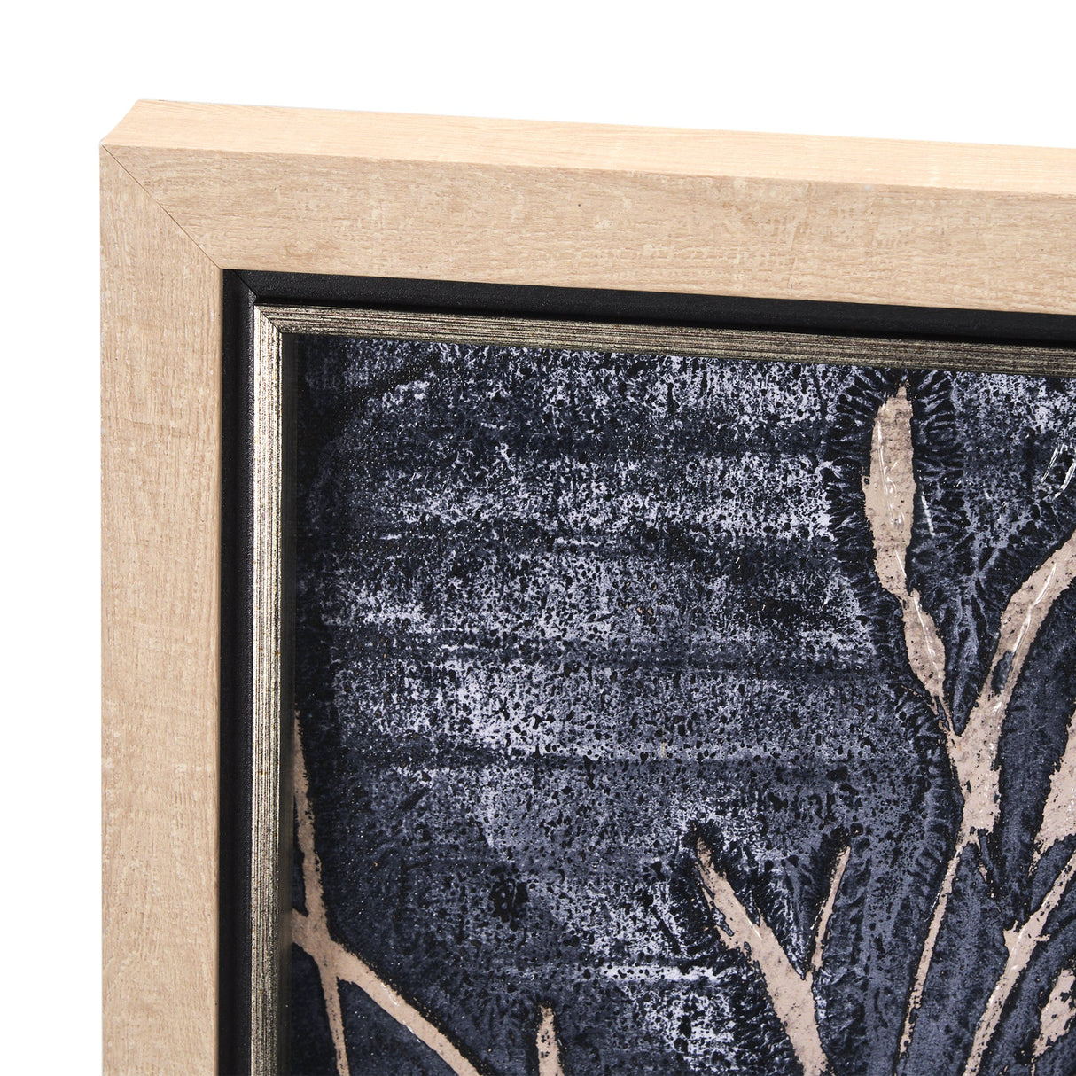 Herbes Hautes Indigo II by Mercana Studio a Hand Embellished Textured Framed Art Print by Mercana at Eve Furniture