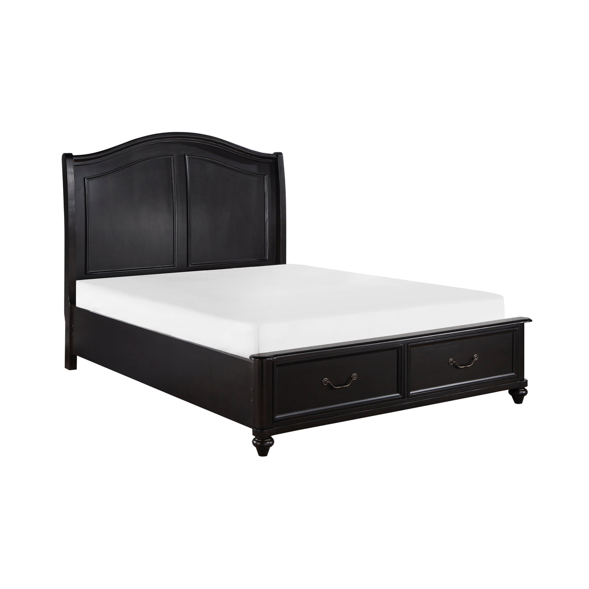 Herman Charcoal Brown California King Platform Bed with Footboard Storage by Homelegance at Eve Furniture
