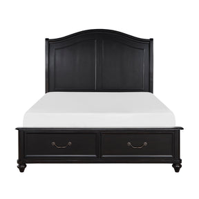 Herman Charcoal Brown California King Platform Bed with Footboard Storage by Homelegance at Eve Furniture