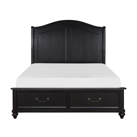 Herman Charcoal Brown California King Platform Bed with Footboard Storage by Homelegance at Eve Furniture