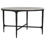 Hermas White and Black 2-Piece Round Marble Coffee and End Table Set by Coaster at Eve Furniture