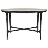 Hermas White and Black 2-Piece Round Marble Coffee and End Table Set by Coaster at Eve Furniture