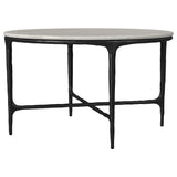 Hermas White and Black 2-Piece Round Marble Coffee and End Table Set by Coaster at Eve Furniture