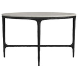 Hermas White and Black 2-Piece Round Marble Coffee and End Table Set by Coaster at Eve Furniture