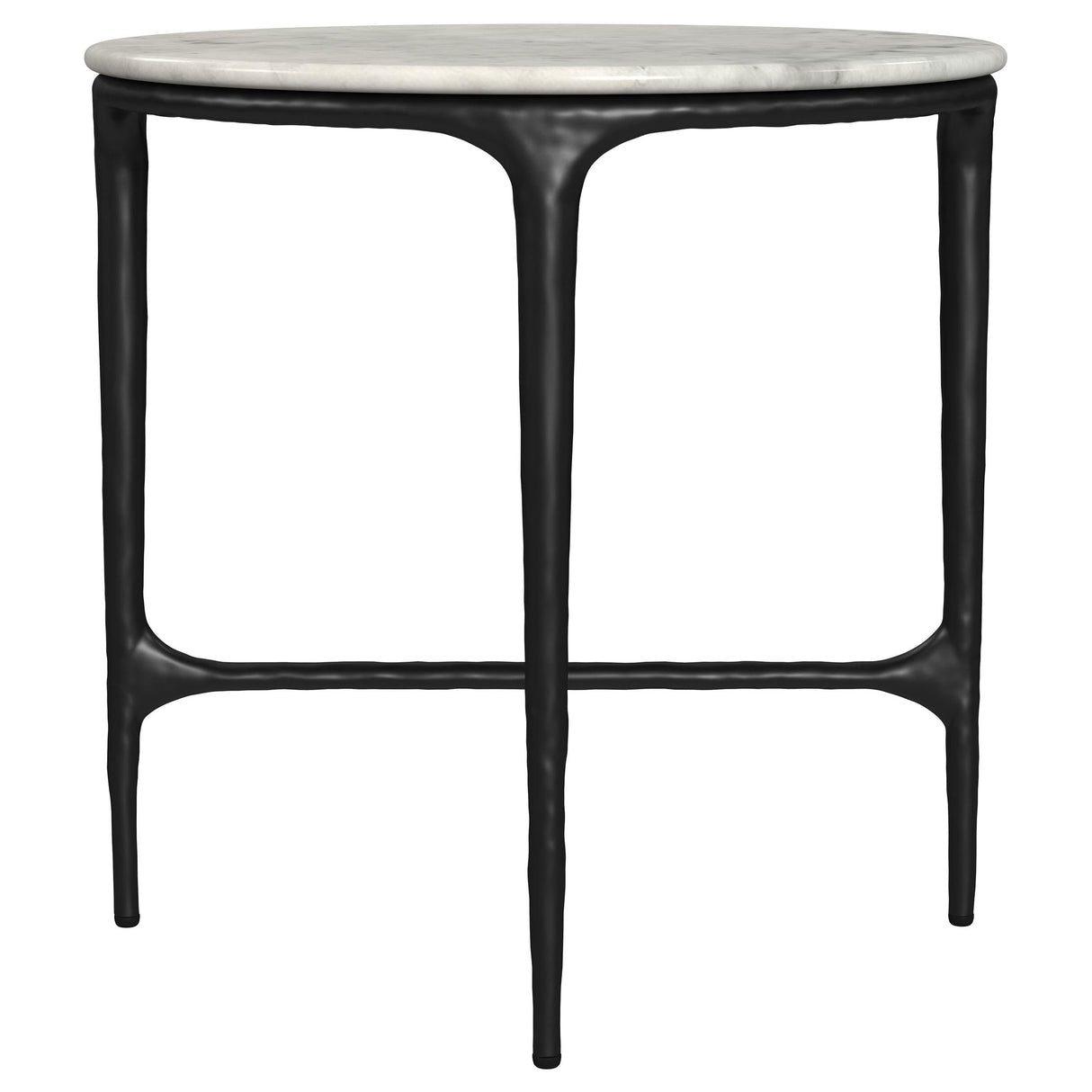Hermas White and Black 2-Piece Round Marble Coffee and End Table Set by Coaster at Eve Furniture