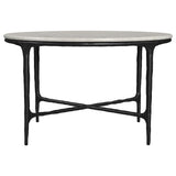 Hermas White and Black 3-Piece Round Marble Coffee and End Table Set by Coaster at Eve Furniture
