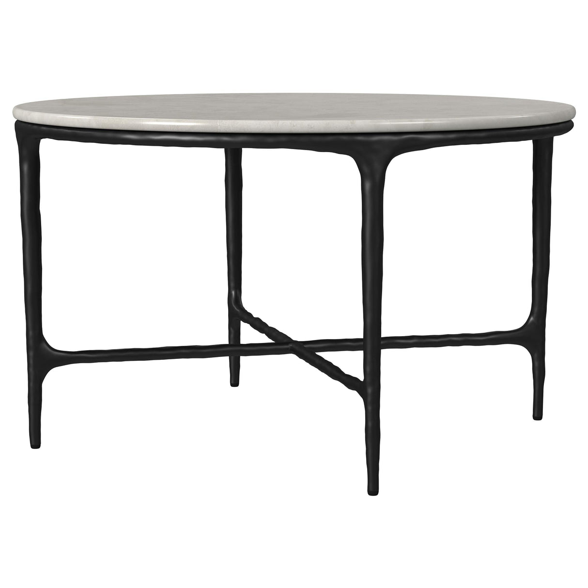 Hermas White and Black 3-Piece Round Marble Coffee and End Table Set by Coaster at Eve Furniture