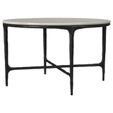 Hermas White and Black 3-Piece Round Marble Coffee and End Table Set by Coaster at Eve Furniture