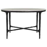 Hermas White and Black 3-Piece Round Marble Coffee and End Table Set by Coaster at Eve Furniture