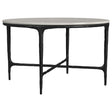 Hermas White Round Genuine Marble Top Metal Coffee Table by Coaster at Eve Furniture