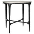 Hermas White Round Genuine Marble Top Metal End Table by Coaster at Eve Furniture