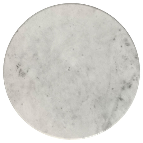 Hermas White Round Genuine Marble Top Metal End Table by Coaster at Eve Furniture