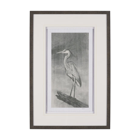 Heron Sketch by Mercana Studio a Hand Embellished Framed Art Print Matted under Glass by Mercana at Eve Furniture