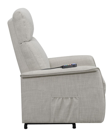 Herrera Beige Power Lift Recliner with Wired Remote by Coaster at Eve Furniture