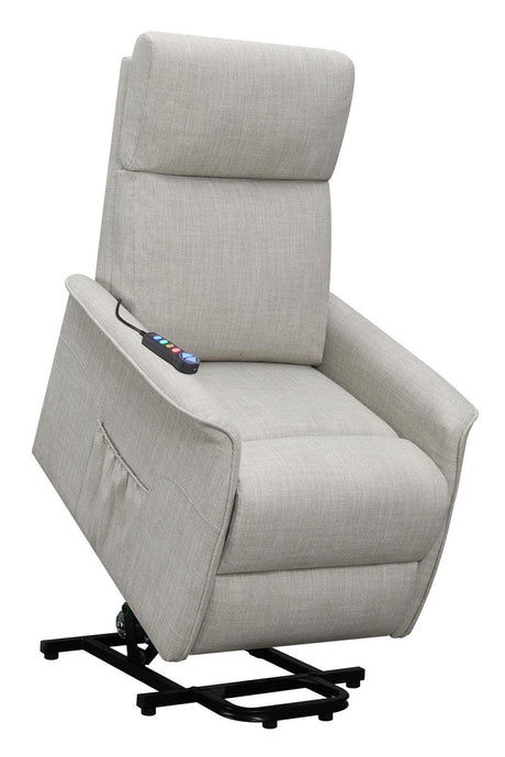 Herrera Beige Power Lift Recliner with Wired Remote by Coaster at Eve Furniture