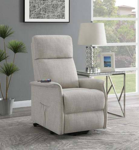 Herrera Beige Power Lift Recliner with Wired Remote by Coaster at Eve Furniture