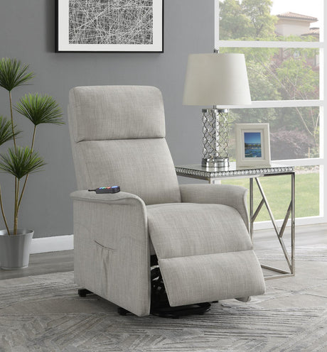 Herrera Beige Power Lift Recliner with Wired Remote by Coaster at Eve Furniture