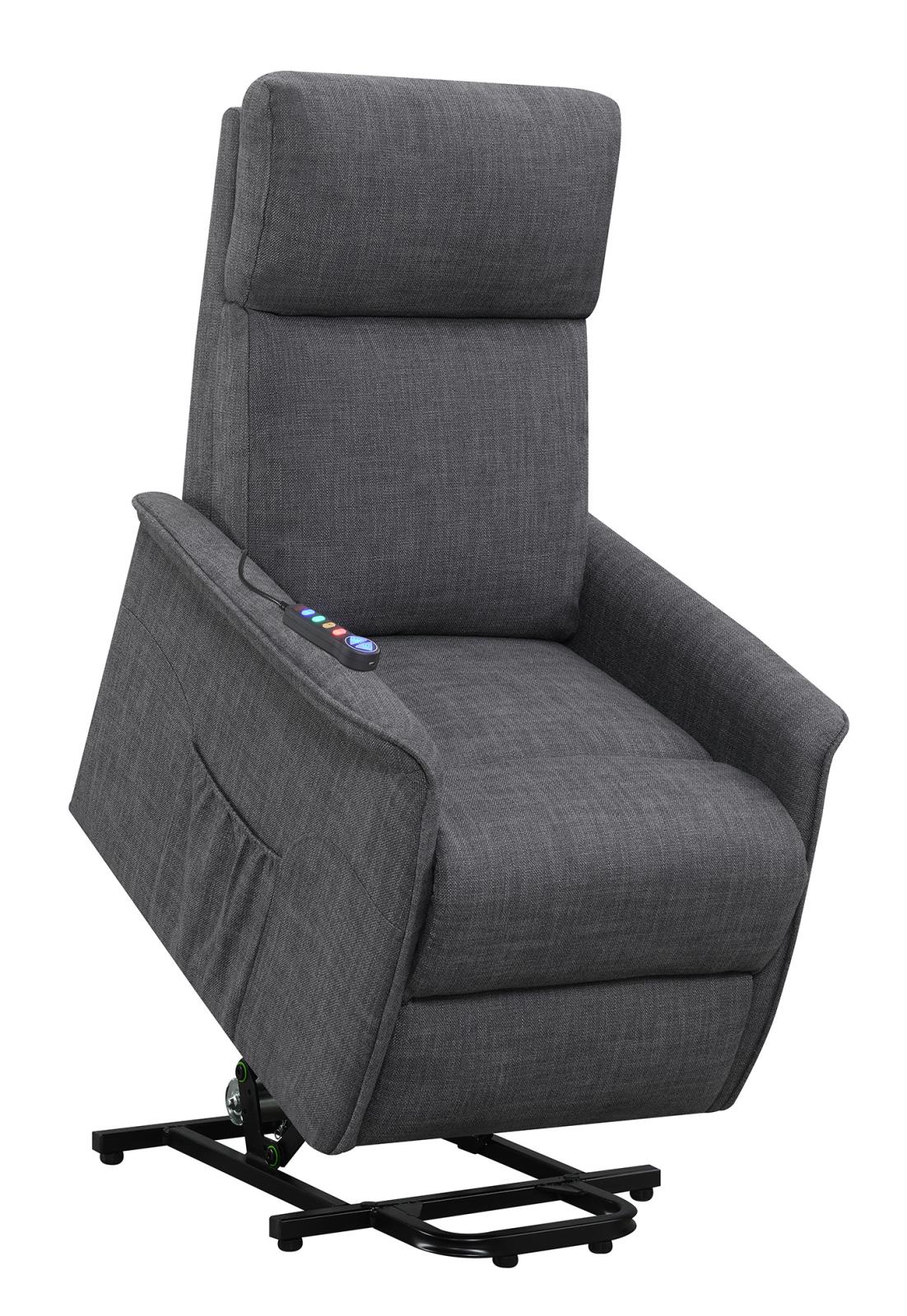 Herrera Power Lift Recliner with Wired Remote Charcoal