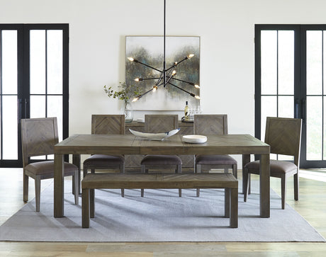Herringbone Extension Table in Rustic Latte by Modus Furniture at Eve Furniture