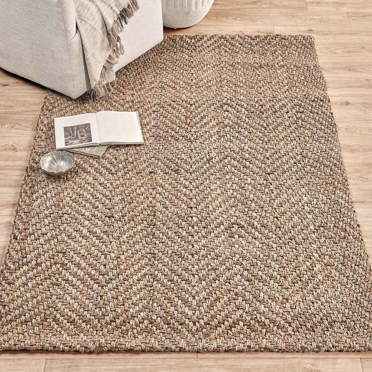 Herringbone Natural Rug by Classic Home at Eve Furniture