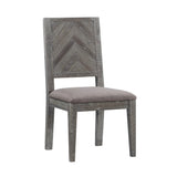 Herringbone Solid Wood Upholstered Dining Chair in Rustic Latte (Set of 2) by Modus Furniture at Eve Furniture