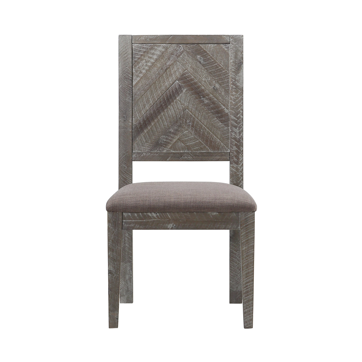 Herringbone Solid Wood Upholstered Dining Chair in Rustic Latte (Set of 2) by Modus Furniture at Eve Furniture