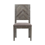 Herringbone Solid Wood Upholstered Dining Chair in Rustic Latte (Set of 2) by Modus Furniture at Eve Furniture