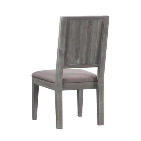 Herringbone Solid Wood Upholstered Dining Chair in Rustic Latte (Set of 2) by Modus Furniture at Eve Furniture