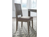 Herringbone Solid Wood Upholstered Dining Chair in Rustic Latte (Set of 2) by Modus Furniture at Eve Furniture