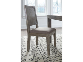 Herringbone Solid Wood Upholstered Dining Chair in Rustic Latte (Set of 2) by Modus Furniture at Eve Furniture