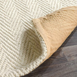 Herringbone Wool/Jute Ivory Rug by Classic Home at Eve Furniture