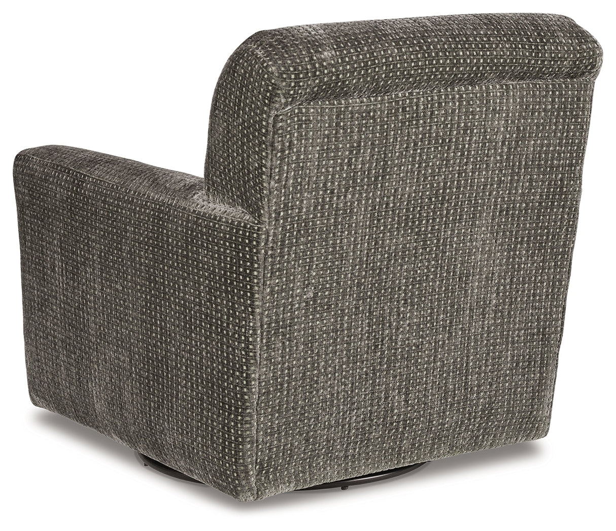 Herstow Charcoal Swivel Glider Accent Chair