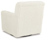 Herstow Ivory Swivel Glider Accent Chair