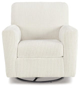Herstow Ivory Swivel Glider Accent Chair by Ashley at Eve Furniture