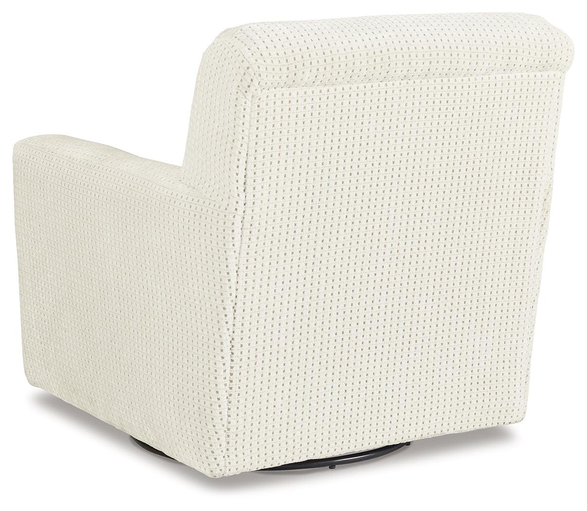 Herstow Ivory Swivel Glider Accent Chair by Ashley at Eve Furniture