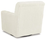 Herstow Ivory Swivel Glider Accent Chair by Ashley at Eve Furniture
