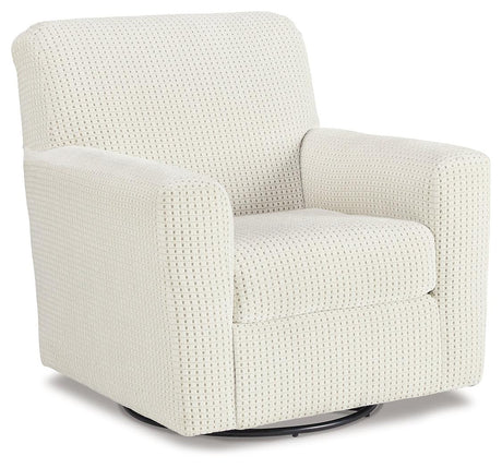 Herstow Ivory Swivel Glider Accent Chair by Ashley at Eve Furniture