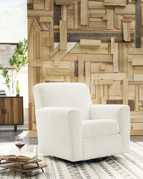 Herstow Ivory Swivel Glider Accent Chair by Ashley at Eve Furniture