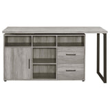 Hertford Gray Driftwood L-shape Office Desk with Storage by Coaster at Eve Furniture