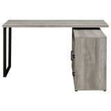 Hertford Gray Driftwood L-shape Office Desk with Storage by Coaster at Eve Furniture
