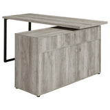 Hertford Gray Driftwood L-shape Office Desk with Storage by Coaster at Eve Furniture