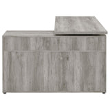 Hertford Gray Driftwood L-shape Office Desk with Storage by Coaster at Eve Furniture