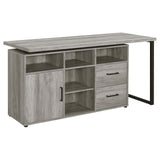 Hertford Gray Driftwood L-shape Office Desk with Storage by Coaster at Eve Furniture