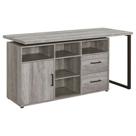 Hertford Gray Driftwood L-shape Office Desk with Storage by Coaster at Eve Furniture