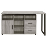 Hertford Gray Driftwood L-shape Office Desk with Storage